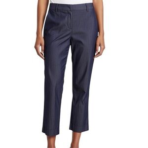 ANN TAYLOR LOFT Julie Dark Chambray Relaxed Fit Cropped Pants